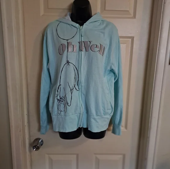 Disney Tops Disney Eeyore Zip Up Hooded Sweatshirt Size Large Poshmark